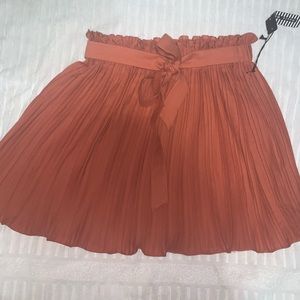 Brick color skirt.